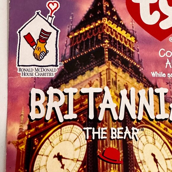 Ronald McDonald House Charities 1997 Britannia The Bear Ty Beanie Tag Error RARE - Picture 3 of 4